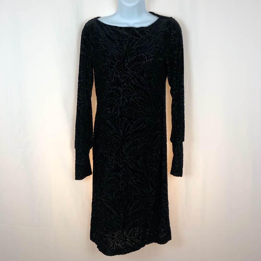 Ralph Lauren long sleeve velvet knit dress SP